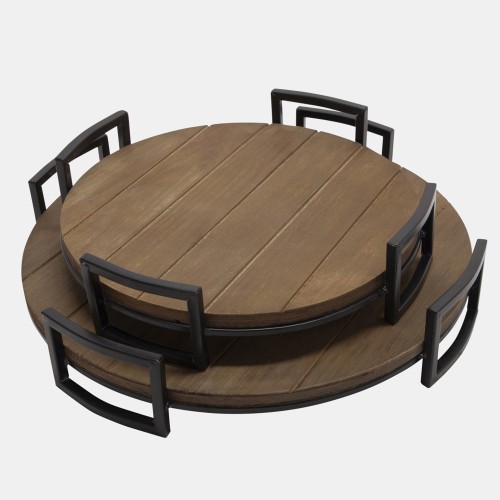 Round Wood Trays