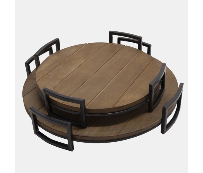 Round Wood Trays